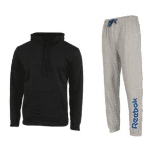 Reebok Men's Weekender Hoodie + Reebok Men's Fleece Lounge Sweatpants for $27
