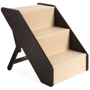 Best Choice Products Adjustable Wooden Carpeted Pet Stairs for $55 Best Choice Products Adjustable Wooden Carpeted Pet Stairs for $55