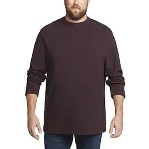 Van Heusen Men's Big Essential Long Sleeve Ottoman Crewneck Shirt, Dark Cabernet, 4X-Large Tall for $30