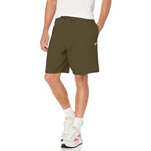 Reebok Men's Standard Fleece Shorts, Army Green, XX-Large for $15