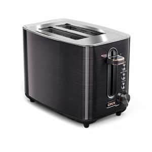 CRUX 2-Slice Toaster with 6 Setting Shade Control, Black Stainless Steel for $40