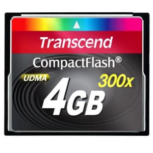 Transcend TS4GCF300 4GB 300x Compact Flash Card for $45 Transcend TS4GCF300 4GB 300x Compact Flash Card for $45