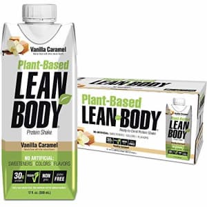 Labrada Nutrition Lean Body Ready-to-Drink, Plant-Based Vegan Vanilla Caramel Protein Shake, 30g Protein, No for $42