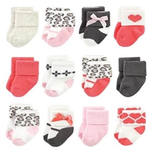 Luvable Friends Unisex Baby Newborn and Baby Terry Socks, Leopard, 0-6 Months for $15