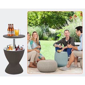 FDW Cool Bar Cooler Table Outdoor Patio Furniture and Hot Tub Side Table 3in1 All-Weather Cool Wicker for $181