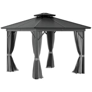 Outsunny 10- x 10-Ft. 2-Tier Aluminum Gazebo w/ Mesh Privacy Sidewalls for $1,223