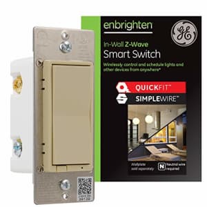 GE Enbrighten Z-Wave Plus Smart Light Switch with QuickFit and SimpleWire, 3-Way Ready, Works with for $40