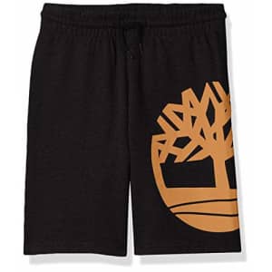 Timberland Boys' Drawstring Logo Knit Shorts, Night, Medium (10/12) for $19