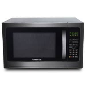 Farberware 1.2 Cu. Ft. 1100-Watt Microwave Oven with Grill, Cubic Foot, Black Stainless Steel for $220 Farberware 1.2 Cu. Ft. 1100-Watt Microwave Oven with Grill, Cubic Foot, Black Stainless Steel for $220