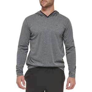 Calvin Klein Men's Standard Quick Dry UPF 40+ Hoodied Top, Grey Heather, Large for $17