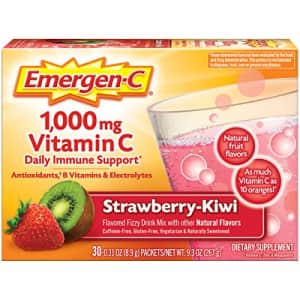 Emergen-C 254507 Vitamin C 1000mg Powder (30 Count, Strawberry Kiwi Flavor, 1 Month Supply), With for $11