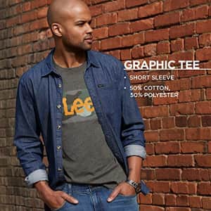 Lee Jeans Lee Men's Short Sleeve Graphic T-Shirt, Union All-Heather Raspberry, Large for $12 Lee Jeans Lee Men's Short Sleeve Graphic T-Shirt, Union All-Heather Raspberry, Large for $12