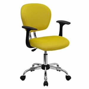 Flash Furniture Mid-Back Yellow Mesh Padded Swivel Task Office Chair with Chrome Base and Arms for $137