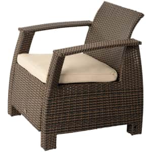 Patio Sense Bondi Deluxe Outdoor Wicker Armchair for $124