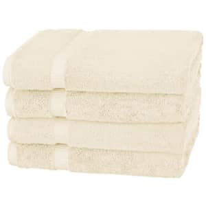 Amazon Brand Pinzon Organic Cotton Bath Towel, Set of 4, Ivory for $40