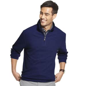 Van Heusen Men's Jaspe Classic-Fit Ottoman Quarter-Zip Pullover for $7 Van Heusen Men's Jaspe Classic-Fit Ottoman Quarter-Zip Pullover for $7