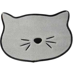 Bone Dry Cat Shape Pet Food & Water Placemat for $4