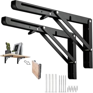 Domisl 8" Folding Shelf Brackets 2-Pack for $9 Domisl 8" Folding Shelf Brackets 2-Pack for $9