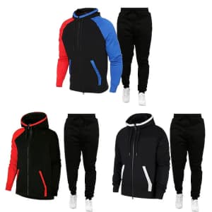 Men's 2-Piece Moisture-Wicking Hooded Track Suit for $23 Men's 2-Piece Moisture-Wicking Hooded Track Suit for $23