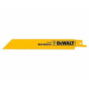DEWALT Reciprocating Saw Blades, Straight Back, 6-Inch, 10 TPI, 5-Pack (DW4806) for $5 DEWALT Reciprocating Saw Blades, Straight Back, 6-Inch, 10 TPI, 5-Pack (DW4806) for $5