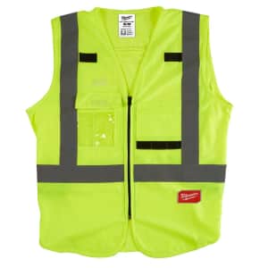 Milwaukee 10-Pocket High Visibility Safety Vest for $10