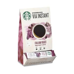 Starbucks VIA Instant Coffee Dark Roast Packets Italian Roast 100% Arabica 1 box (50 packets) for $42