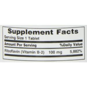 Nature's Bounty Vitamin B2 as Riboflavin Supplement, Aids Metabolism, 100mg, 100 Count, Pack of 3 for $22