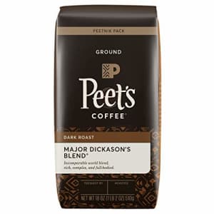 Peet's Coffee Major Dickason's Blend, Dark Roast Ground Coffee, 18 oz for $11 Peet's Coffee Major Dickason's Blend, Dark Roast Ground Coffee, 18 oz for $11
