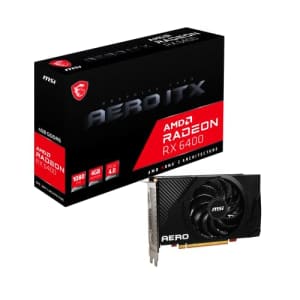 MSI Gaming Radeon RX 6400 64-bit 4GB GDDR6 DP/HDMI PCIe 4 Torx Single Fan FreeSync DirectX 12 VR for $150 MSI Gaming Radeon RX 6400 64-bit 4GB GDDR6 DP/HDMI PCIe 4 Torx Single Fan FreeSync DirectX 12 VR for $150