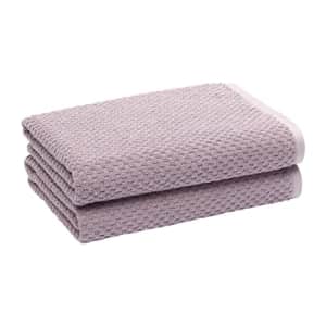 Amazon Basics Odor Resistant Textured Bath Towel, 30 x 54 Inches - 2-Pack, Lavender for $23