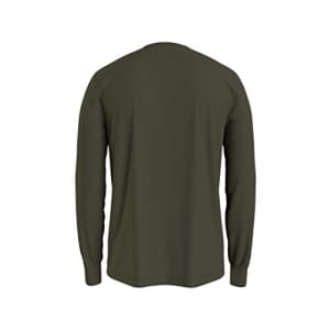 Tommy Hilfiger Men's Long Sleeve TH Logo T-Shirt, Army Green, XL for $21