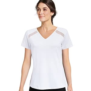 Jockey Women's Activewear Fusion Tee with Mesh Inserts, White, XL for $18
