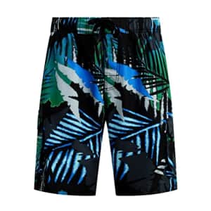 Kanu Surf Men's Standard Bellaire Swim Trunks (Regular & Extended Sizes), Polynesia Black/Green, for $13