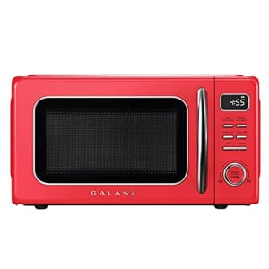 Galanz GLCMKZ11RDR10 Retro Countertop Microwave Oven with Auto Cook & Reheat, Defrost, Quick Start for $108
