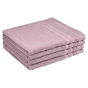 Amazon Basics Cosmetic Friendly Bath Towel 4-Pack, Lavender Bloom for $28 Amazon Basics Cosmetic Friendly Bath Towel 4-Pack, Lavender Bloom for $28