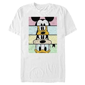 Disney Men's Characters Crew Crop T-Shirt, White, Small for $17