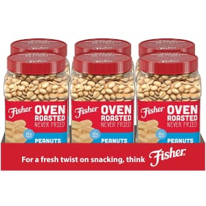 Fisher 24-oz. Oven Roasted Peanuts 6-Pack for $13 via Sub & Save