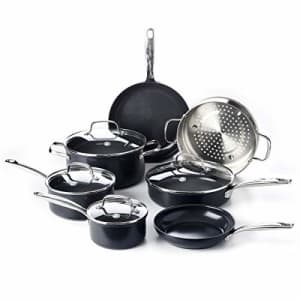 GreenPan Prime Midnight Hard Anodized Healthy Ceramic Nonstick 11 Piece Cookware Pots and Pans Set, for $178