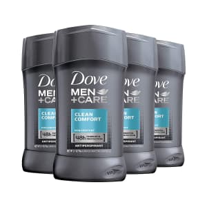 Dove Men+Care Clean Comfort Antiperspirant Deodorant 4-Pack for $9.65 w/ Sub & Save Dove Men+Care Clean Comfort Antiperspirant Deodorant 4-Pack for $9.65 w/ Sub & Save