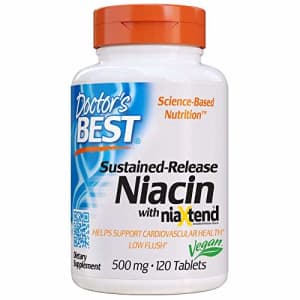 Doctor's Best Time-Release Niacin with niaxtend, Non-GMO, Vegan, Gluten Free, 500 mg, 120 Tablets for $18