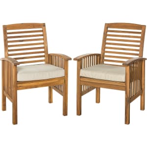Walker Edison Rendezvous Acacia Patio Chair 2-Pack for $185