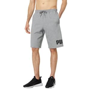 PUMA Men's Big Logo 10" Shorts, Medium Gray Heather, X-Large for $30