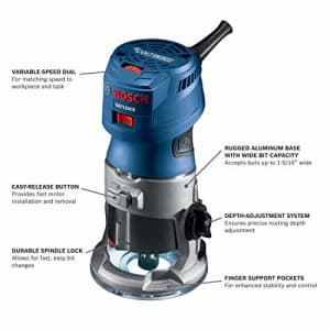 Bosch GKF125CEN Colt 1.25 HP (Max) Variable-Speed Palm Router Tool for $119 Bosch GKF125CEN Colt 1.25 HP (Max) Variable-Speed Palm Router Tool for $119