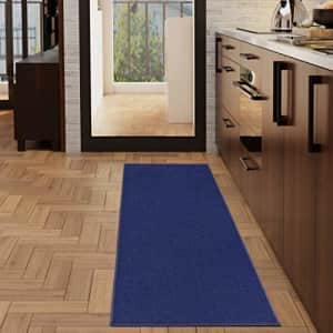 Ottomanson Ottohome Collection Solid Design Runner Rug, 2'3" X 6', Navy Solid, Blue for $21 Ottomanson Ottohome Collection Solid Design Runner Rug, 2'3" X 6', Navy Solid, Blue for $21