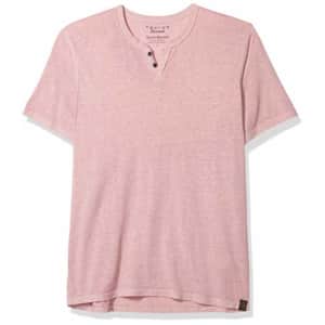 Lucky Brand Men's Venice Burnout Notch Neck Tee Shirt, Zephyr, S for $35