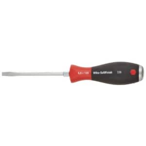 Wiha Tools Wiha 53020 Slotted Screwdriver with SoftFinish Handle and Solid Metal Cap, 5.5 x 100mm for $16