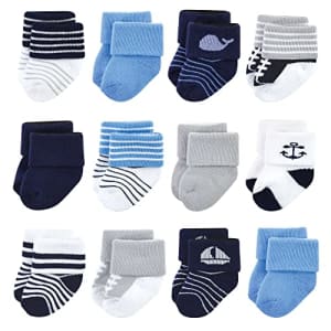 Luvable Friends Unisex Baby Newborn and Baby Terry Socks, Whale, 6-12 Months for $17