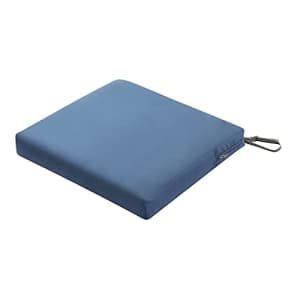 Classic Accessories Ravenna Water-Resistant 21 x 19 x 3 Inch Patio Seat Cushion, Empire Blue, Chair for $44