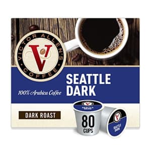 Victor Allen's coffee Seattle Blend, Dark Roast, 80Count Single Serve Coffee Pods for Keurig K Cup for $30