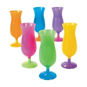 Fun Express Neon Colored Hurricane Glasses (bulk set of 12) Mardi Gras and Tropical Luau Party Supplies for $42 Fun Express Neon Colored Hurricane Glasses (bulk set of 12) Mardi Gras and Tropical Luau Party Supplies for $42